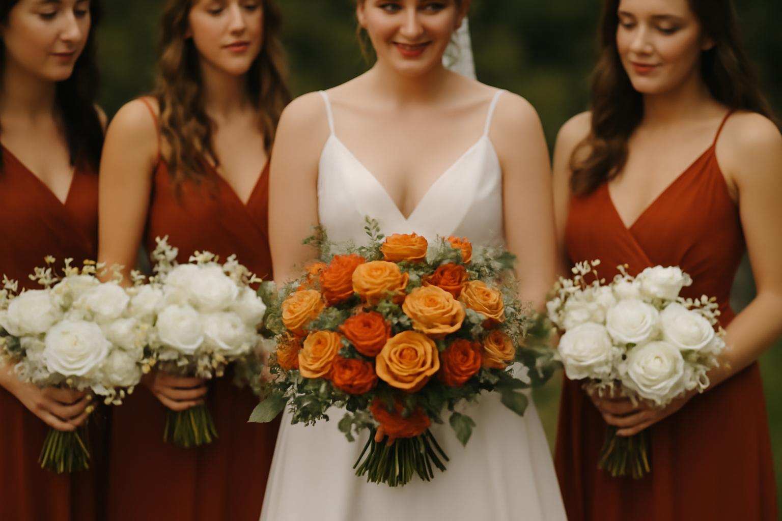 Bukiety dla druhen - sp&oacute;jność z bukietem Panny Młodej