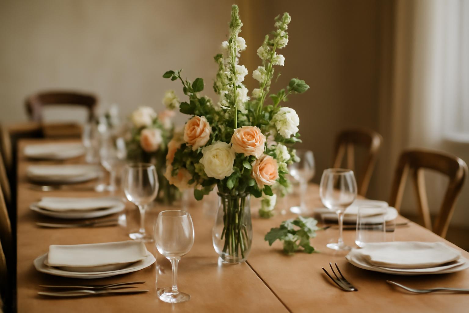 Dekoracje stoł&oacute;w na weselu - kompozycje, serwetki, szkło