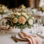 Dekoracje stołów na weselu - kompozycje, serwetki, szkło